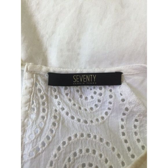SEVENTY SERGIO TEGON Dress Tunic White Embroidered - Picture 7 of 7